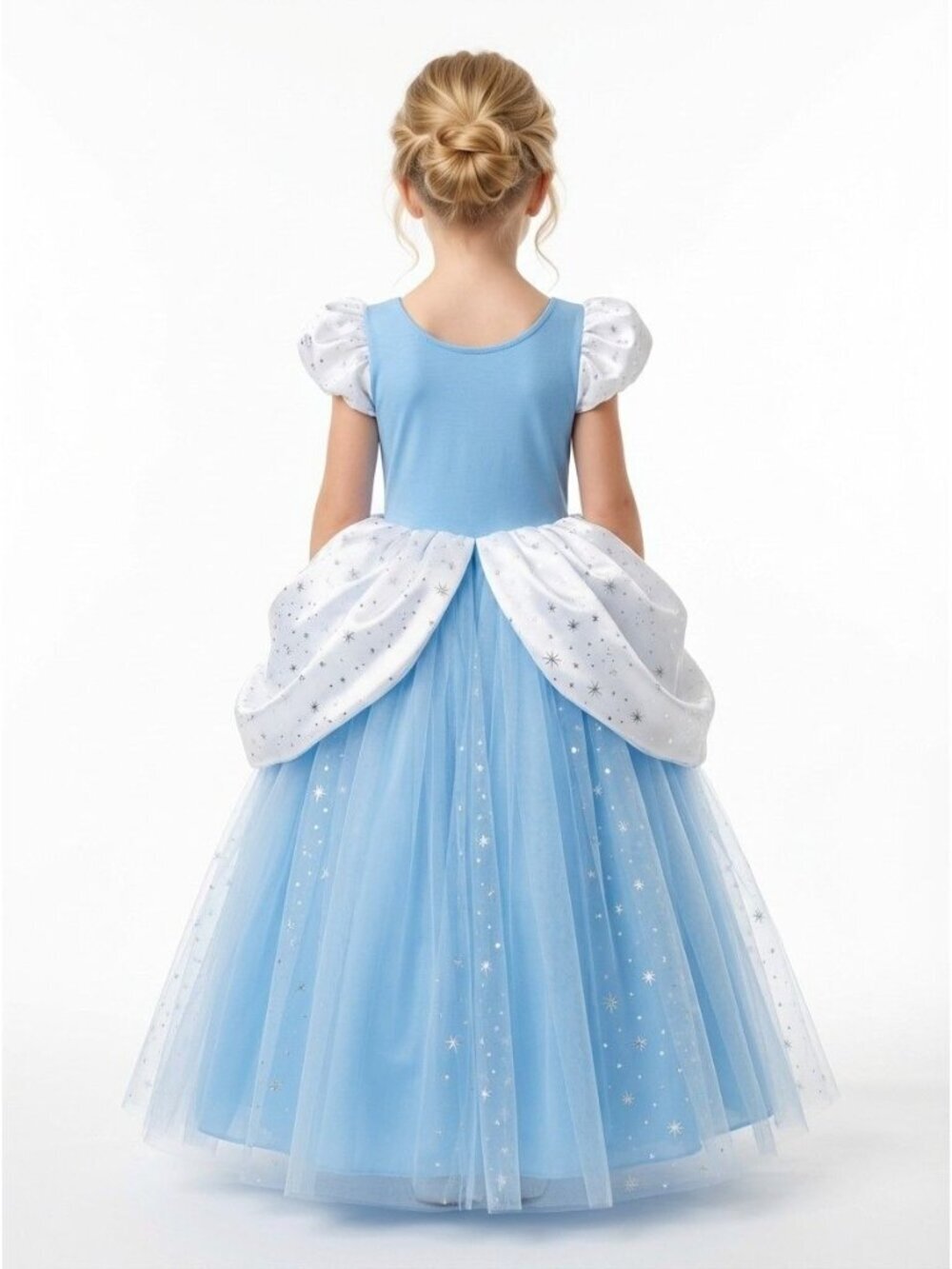 Girls Cinderella Princess Costume Dress Ice Blue White Tulle Birthday Party - Picture 2 of 3